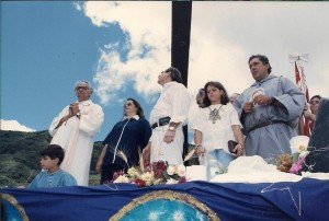 Raymundo Lopes e missionários na Praça do Papa, 11/02/1997